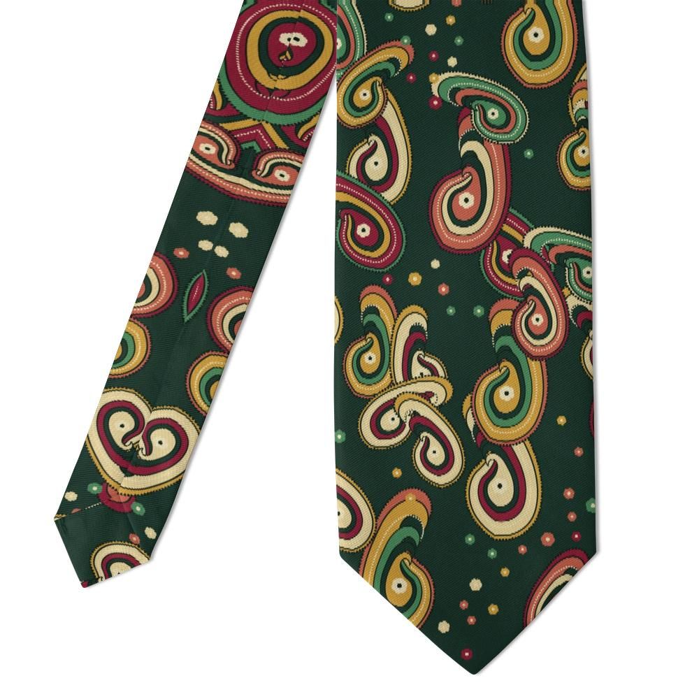 Ferretti - Forest & Burgundy Feather Paisley Tie – Hunting Lodge