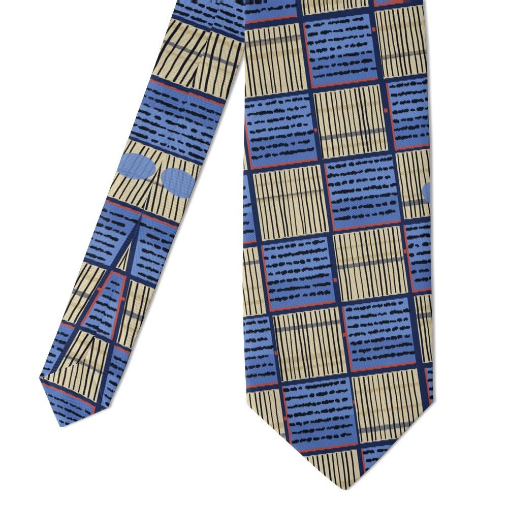 Lubomirski - Cornflower & Cream Basketweave Check Tie – Vistula Morning