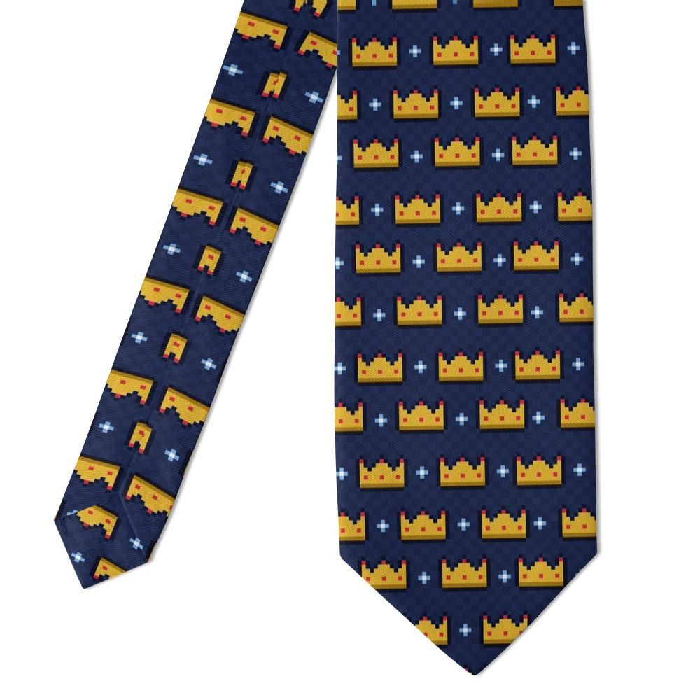 Montalto - Navy & Gold Pixel Crown Tie – Royal Quest