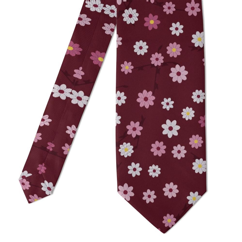 Zamoyski - Burgundy & Rose Daisy Jacquard Tie – Krakow Evening