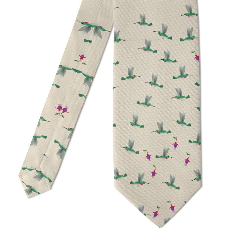 Radziejowski - Cream Hummingbird Tie – Garden Hummingbirds and Fuchsias