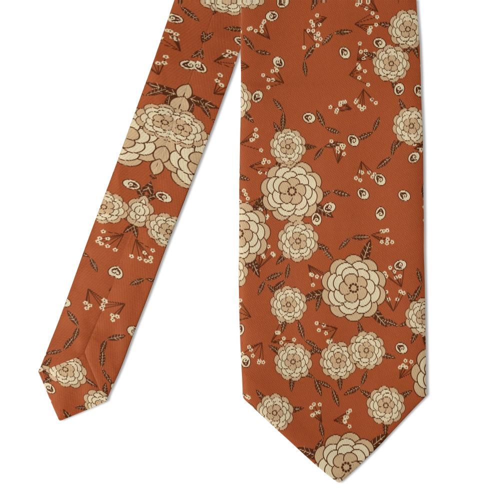 Bentinck - Rust & Cream Vintage Peony Tie – Heirloom Garden