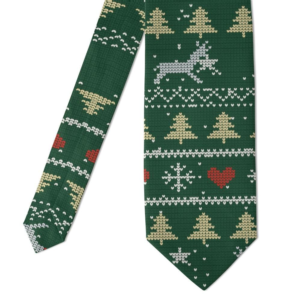 Lerche - Forest Green Christmas Sweater Knit Tie – Alpine Lodge
