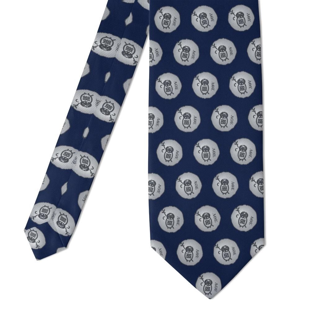 Lunge - Navy & Silver Athena Owl Coin Tie – Ancient Wisdom of Athens