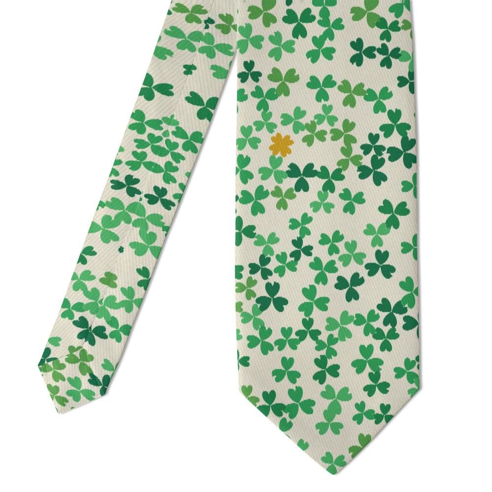 Frijs - Ivory & Green Shamrock Scatter Tie – Emerald Isle
