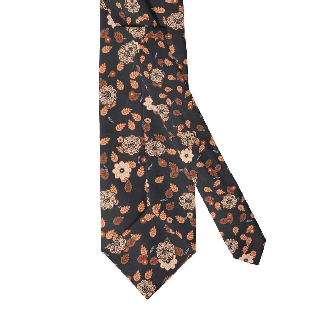 Este - Black & Copper Floral Tie – Autumn Garden