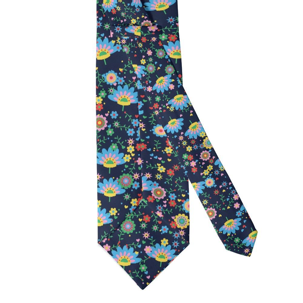 Lindenov - Navy Multicolor Folk Floral Tie – Polish Folk Garden