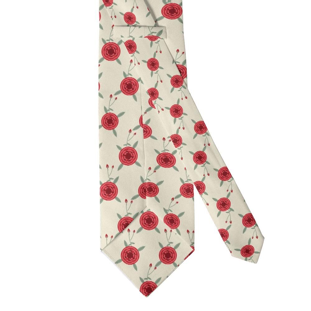 Thott - Cream & Red Cabbage Rose Tie – Cottage Romance