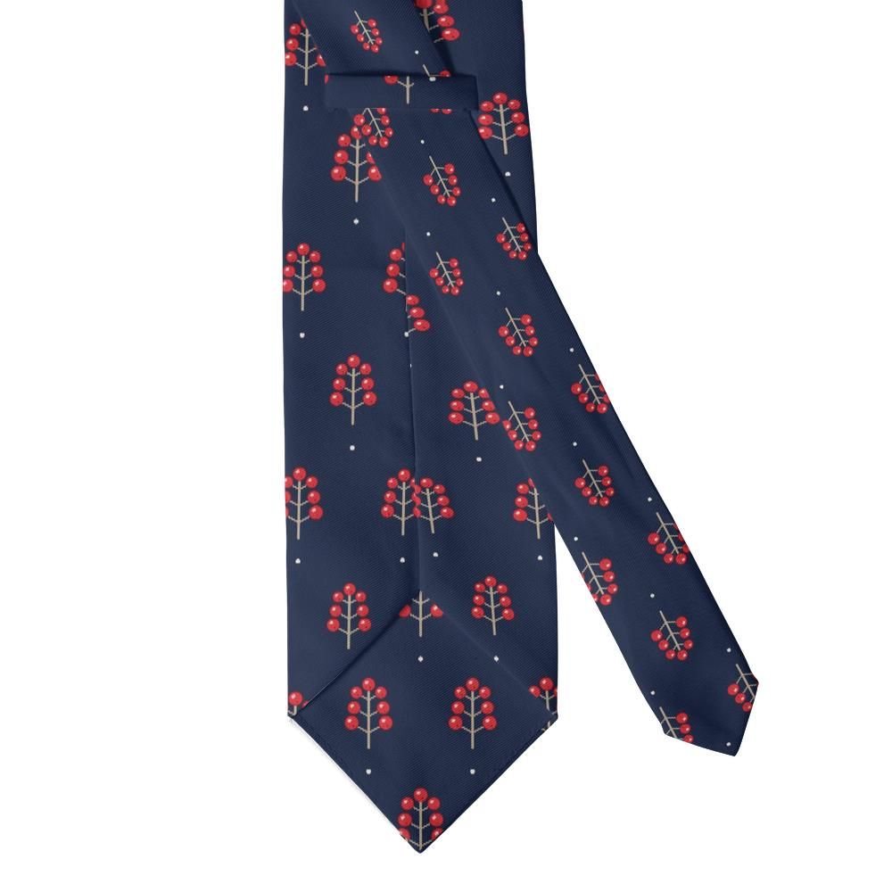 De Geer - Navy Winterberry Tie – Winter Evening