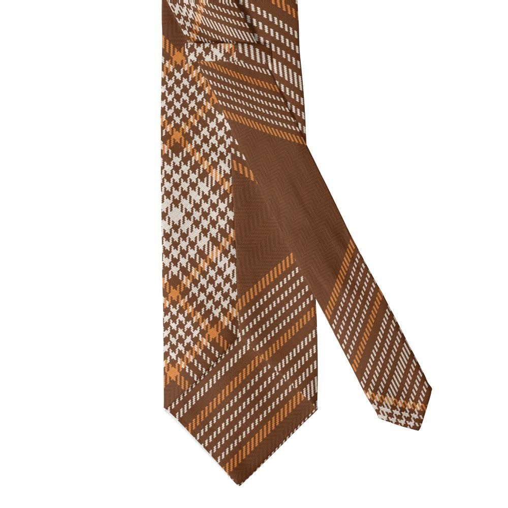 Lennox - Rust & Tangerine Herringbone Tartan Tie – Autumn Estate