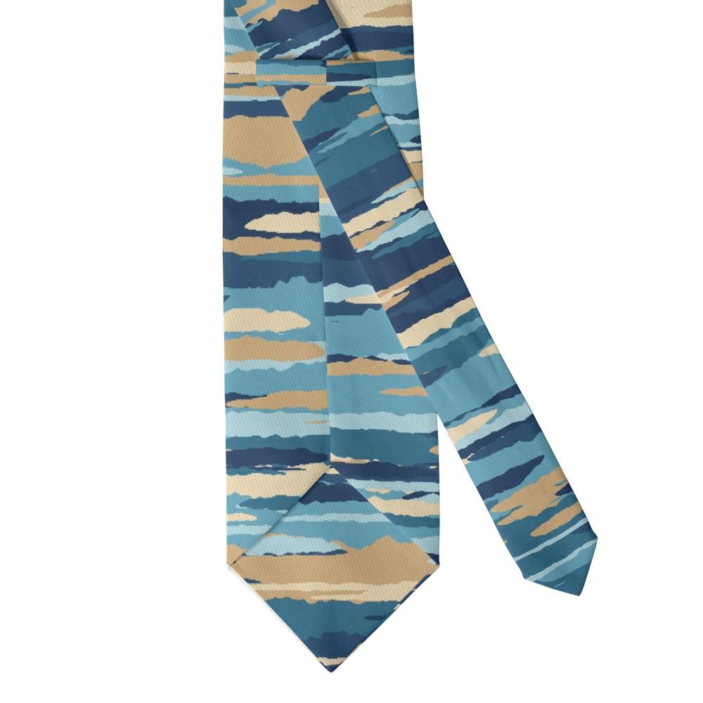 Bernstorff - Ocean Blue & Sand Painted Horizon Tie – Coastal Dawn