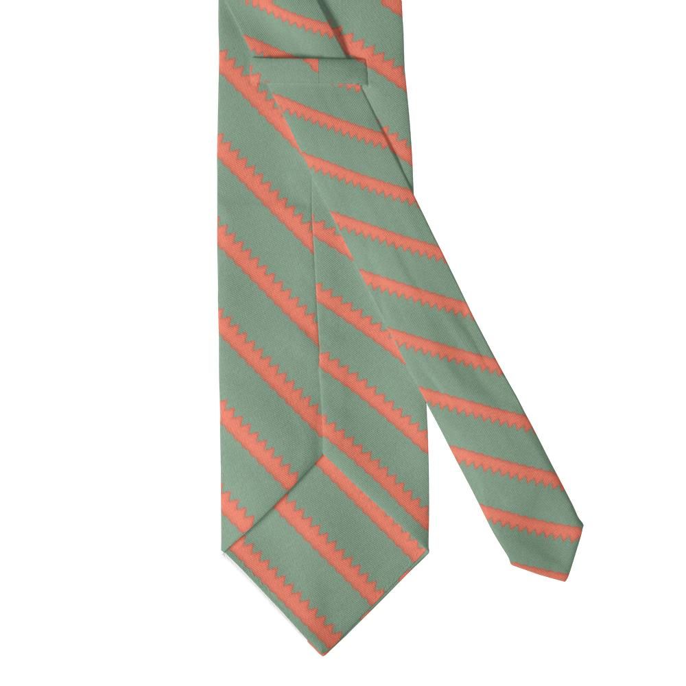 Lilliehöök - Sage & Coral Rick-Rack Stripe Tie – Garden Tea