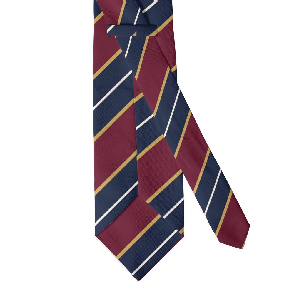 Villeroy regimental stripe tie — knotted