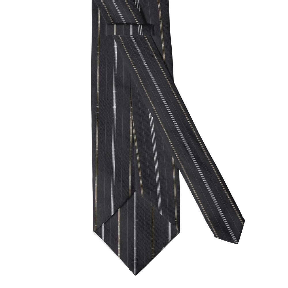 Pejacsevich - Black & Silver Lurex Stripe Tie – Midnight Gala