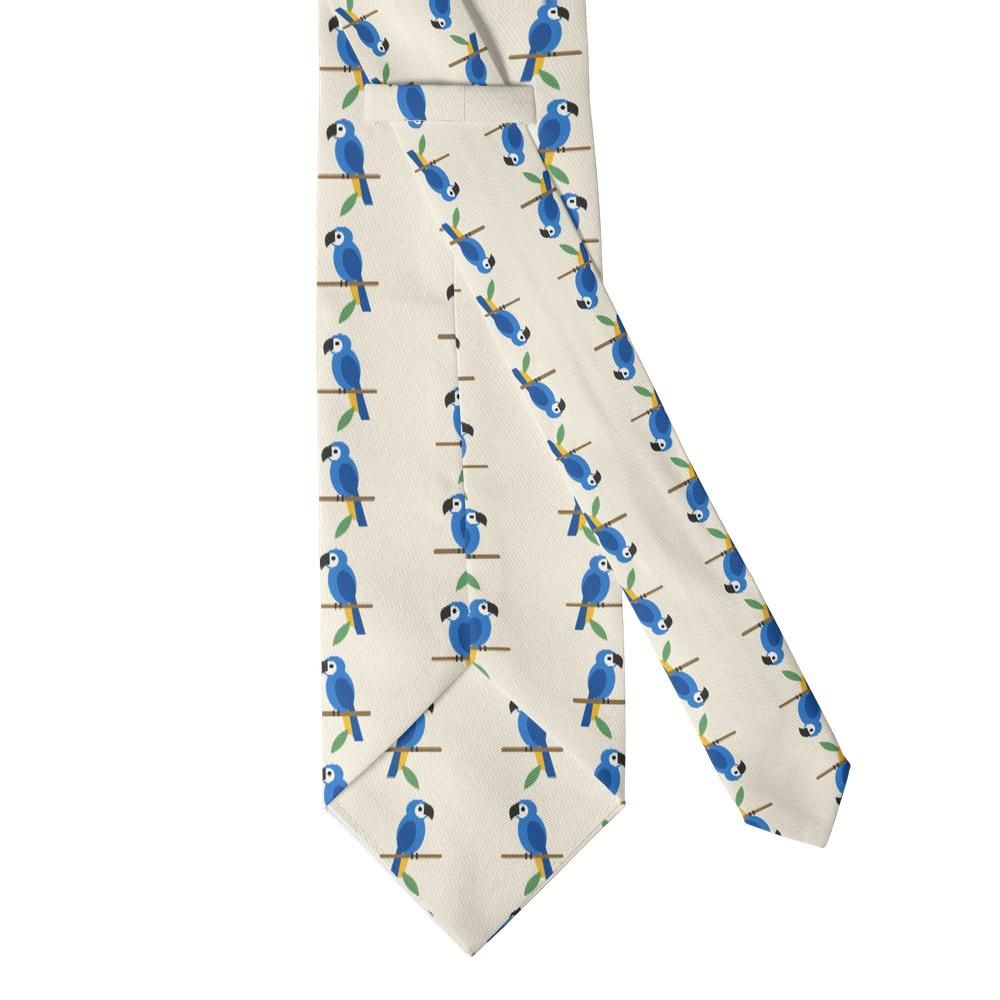 Schaumburg - Cream & Blue Parrot Tie – Macaw Morning