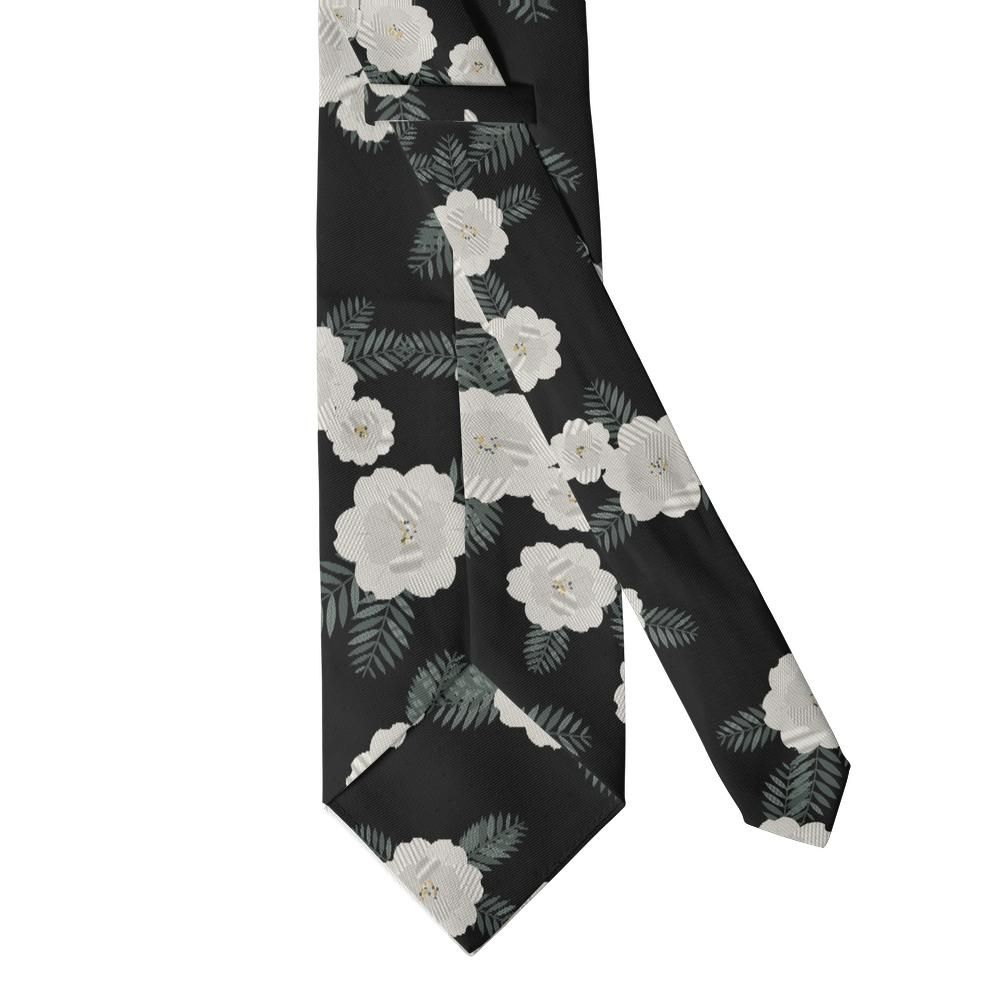 Gassion - Black & White Floral Tie – Moonlit Garden