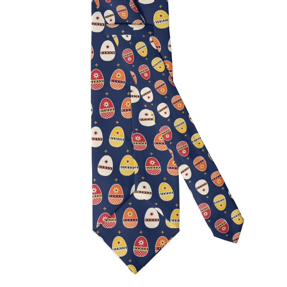 Rosenstand - Navy Multicolor Pysanka Egg Tie – Carpathian Night