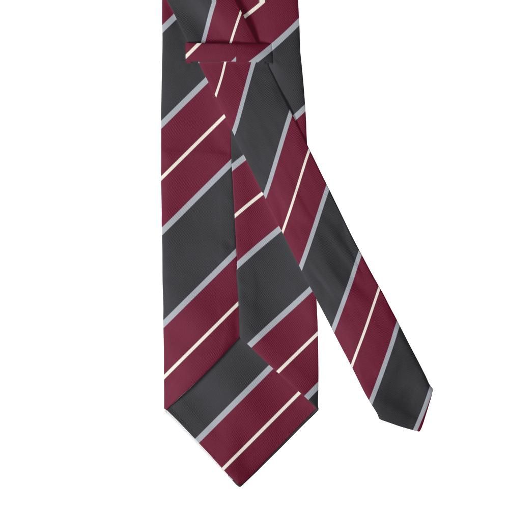 Villeroy - Charcoal & Burgundy Regimental Stripe Tie – Heritage Stripes with Boardroom Calm