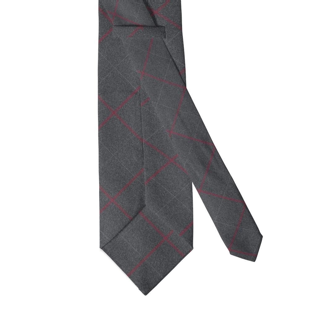 Branciforte - Charcoal & Burgundy Melange Plaid Tie – Evening Tweed
