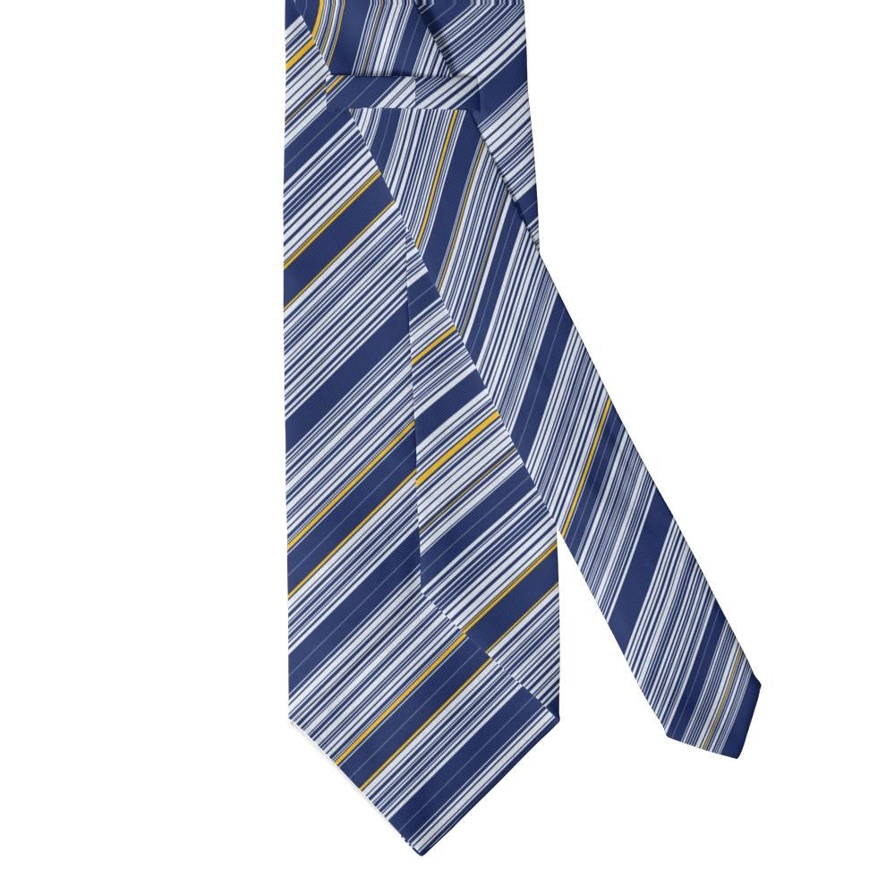 Gyldenlove - Navy & Silver Barcode Stripe Tie – City Code