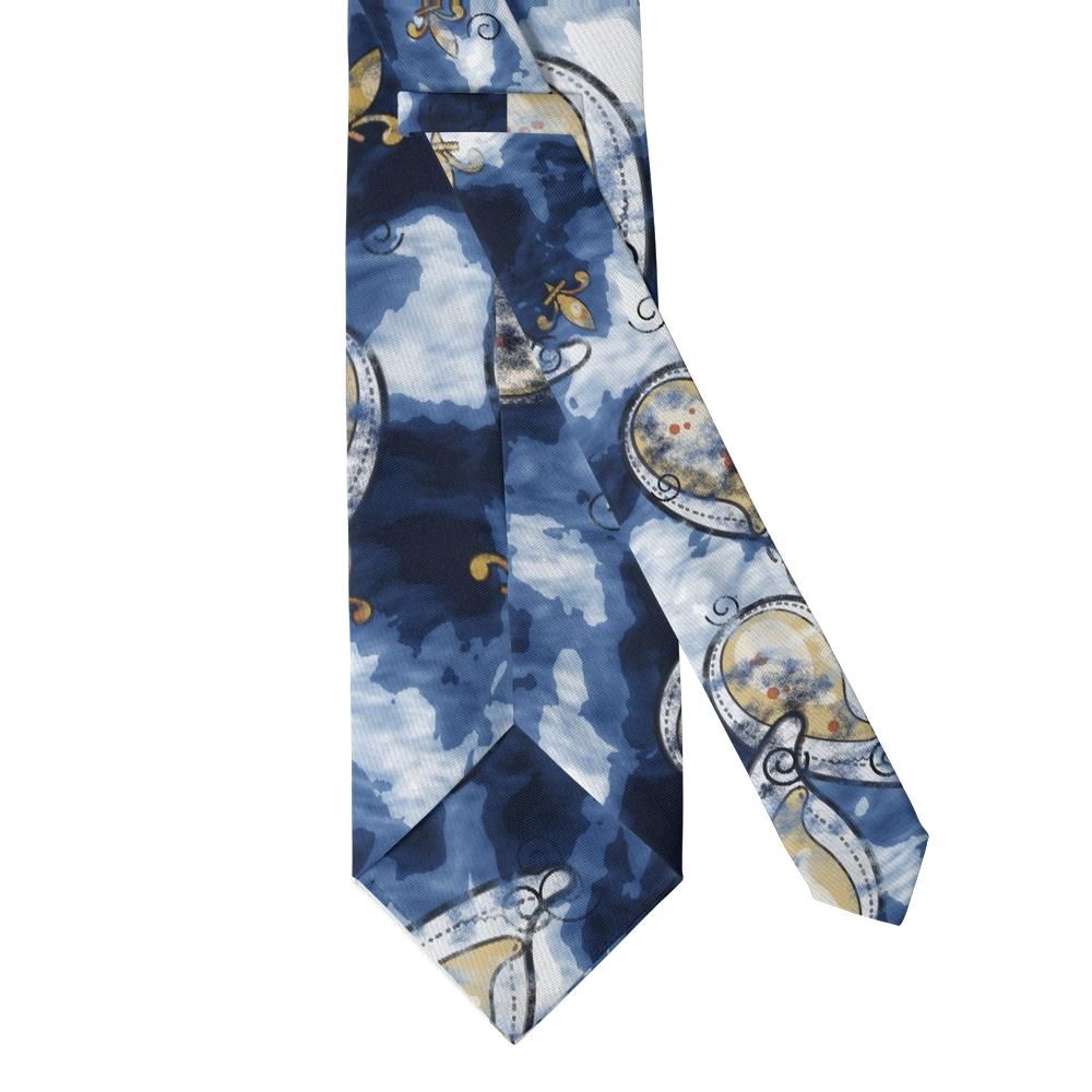 Borromeo - Indigo & Ivory Watercolour Paisley Tie – Lakeside Mist
