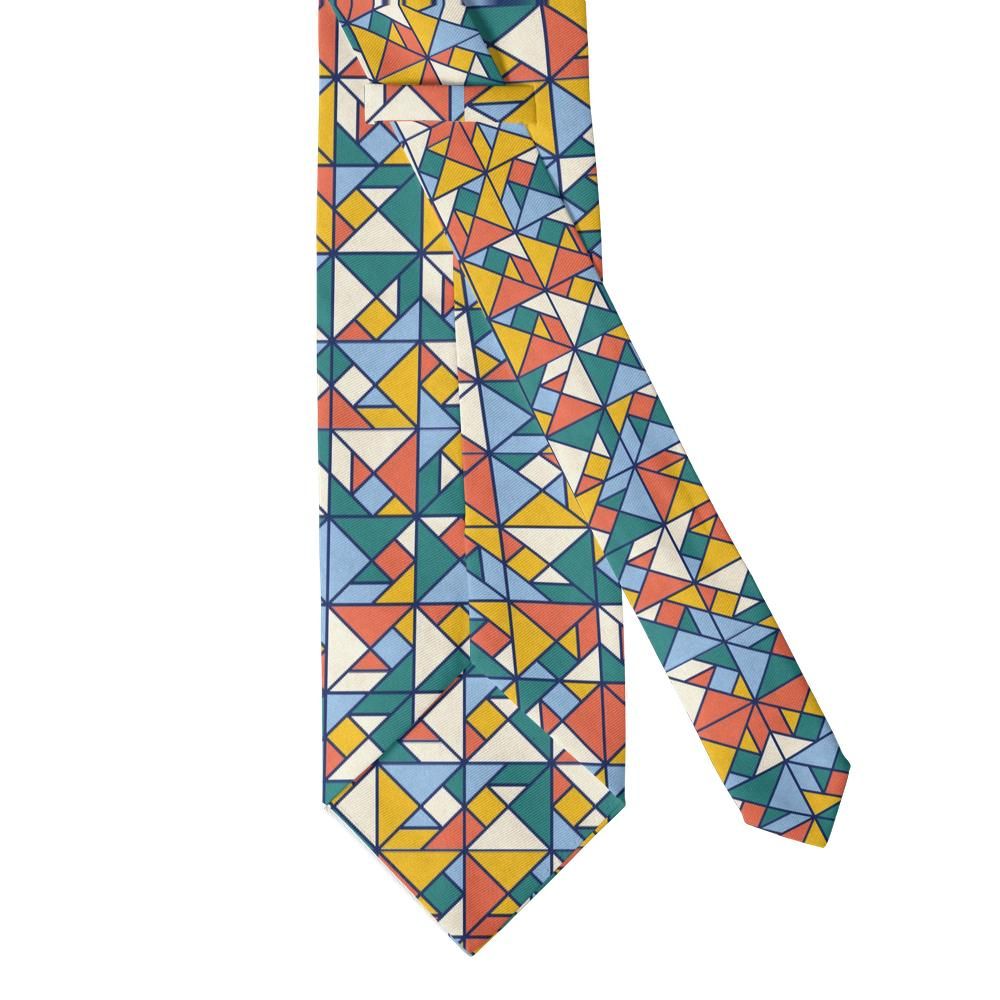Tott - Navy Multicolor Tangram Tie – Puzzle Master