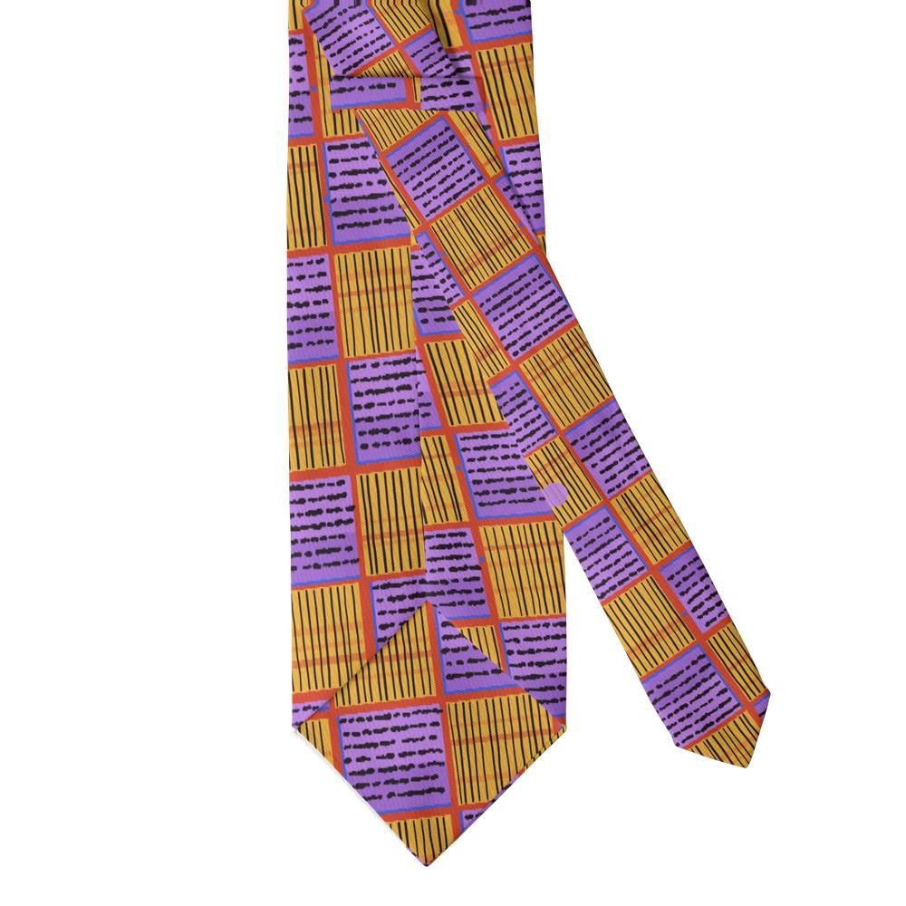 Lubomirski - Violet & Saffron Basketweave Check Tie – Lancut Salon