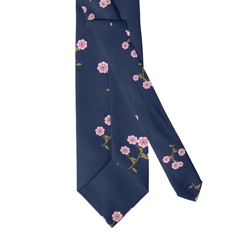 d'Aligre - Navy & Blush Rose Floral Tie – Parisian Twilight