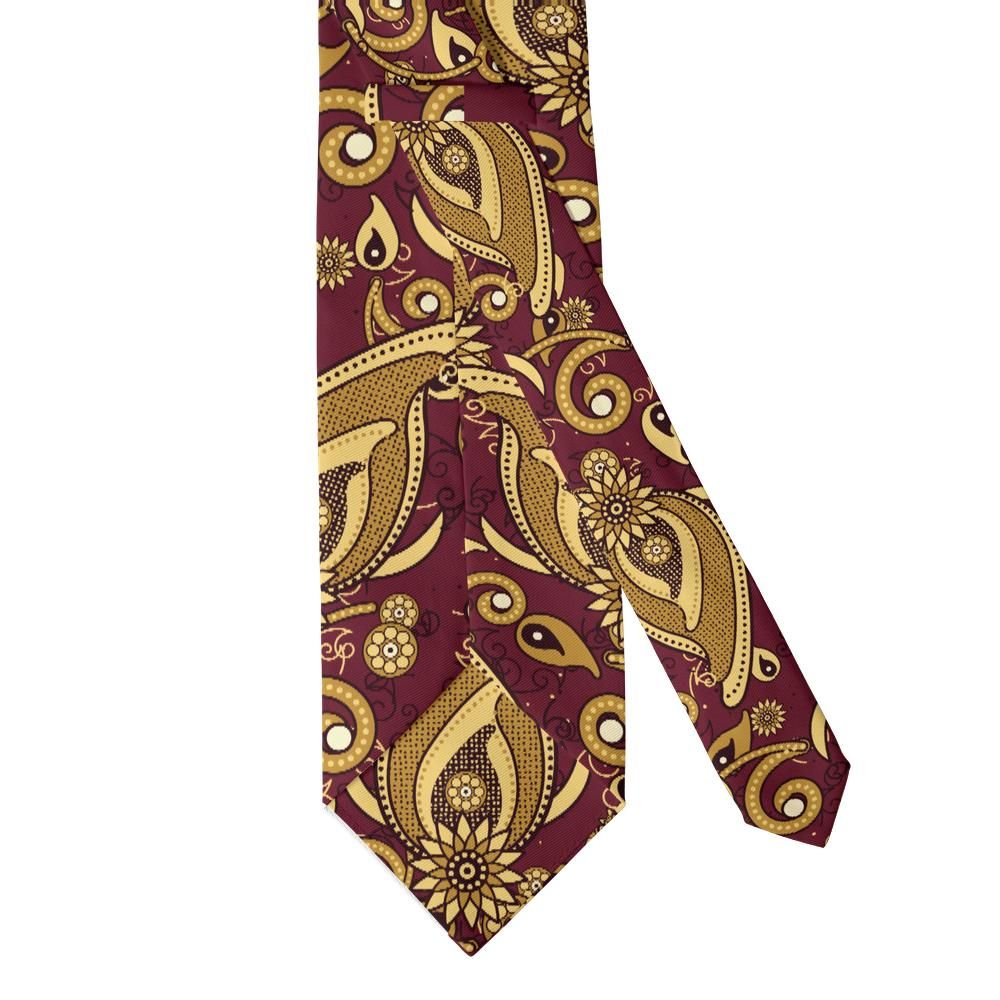 Falier - Burgundy & Gold Sunflower Paisley Tie – Gilded Salon