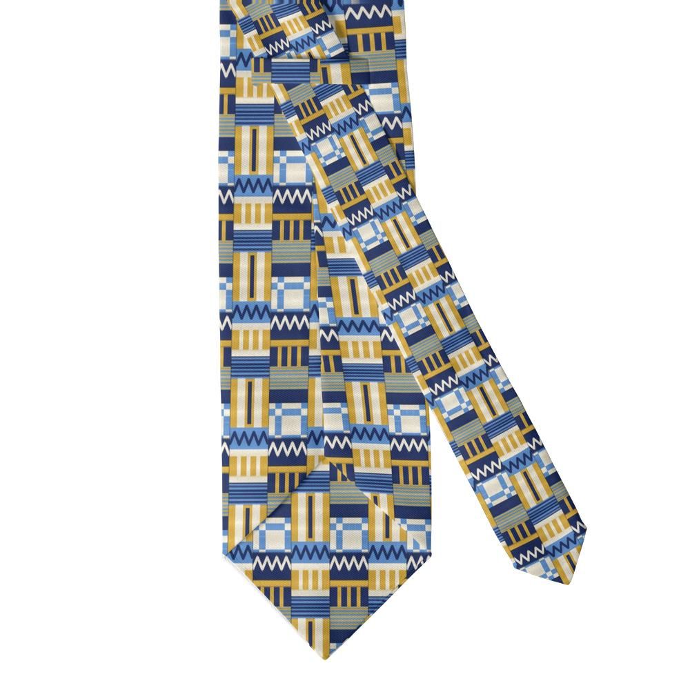 Ulfstand - Navy, Gold & Sky Kente Weave Tie – Coastal Loom