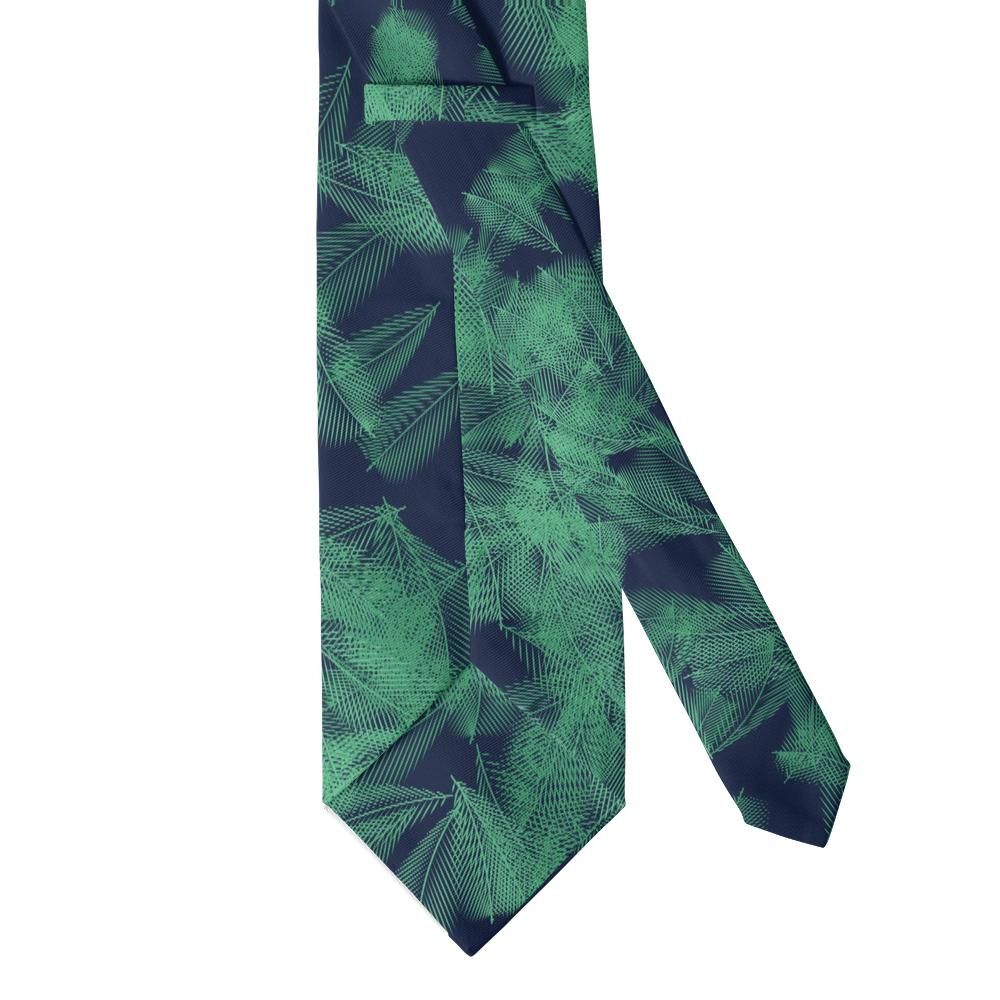 Kaas - Navy & Green Palm Frond Tie – Tropical Shade