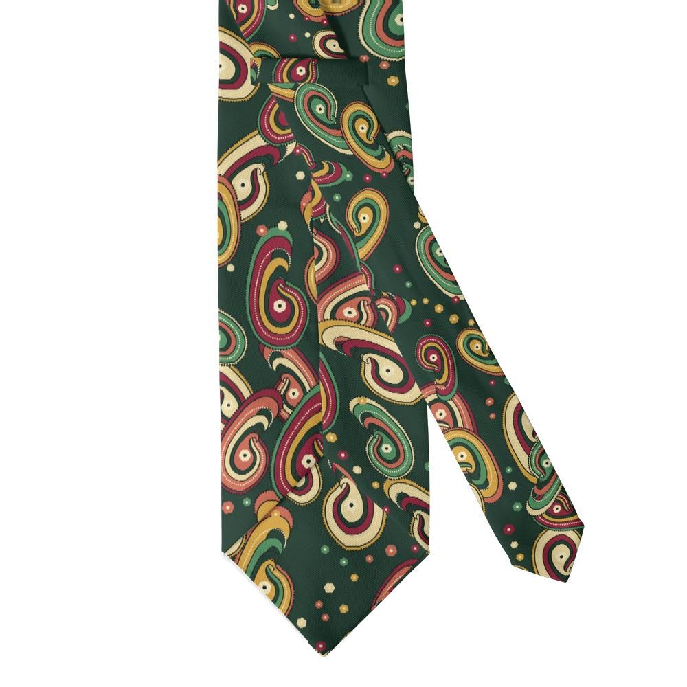 Ferretti - Forest & Burgundy Feather Paisley Tie – Hunting Lodge