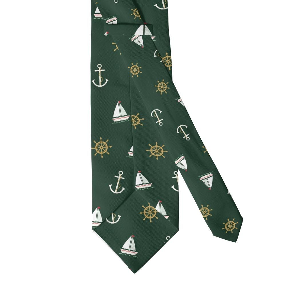 Zierotin - Forest Green & White Nautical Tie – Lake Club