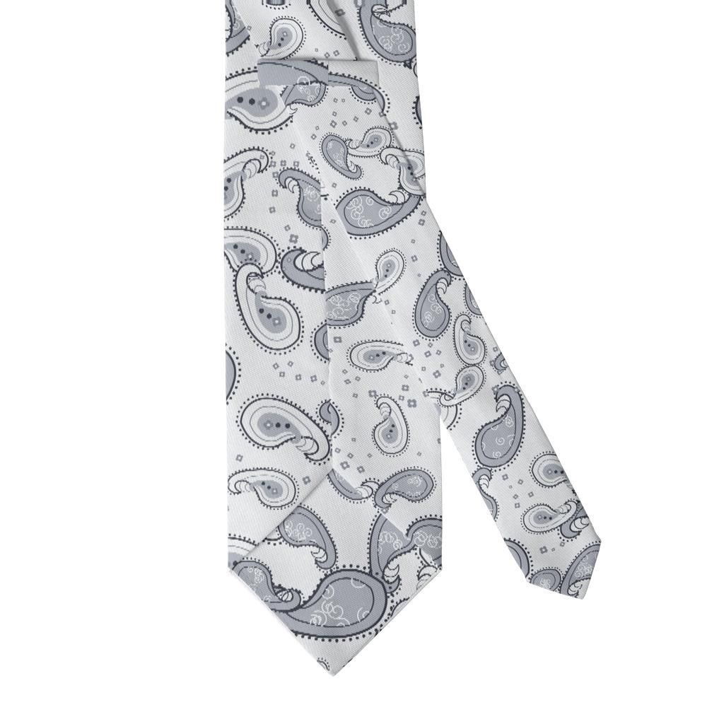 Urne - Silver & Charcoal Outline Paisley Tie – Pewter Grace