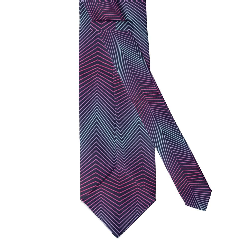 Bielke - Navy & Pink Zigzag Line Tie – Neon Pulse