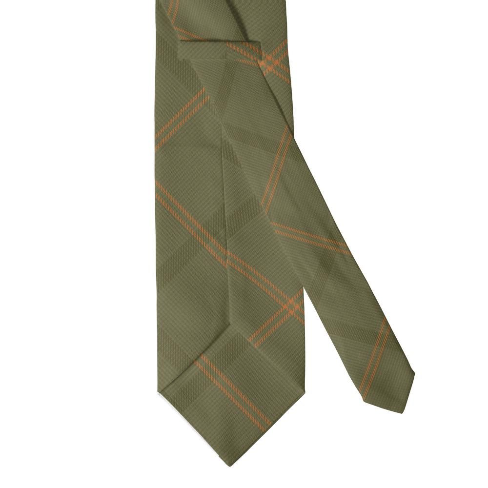 Bentinck - Olive & Rust Windowpane Check Tie – Weekend Tweed