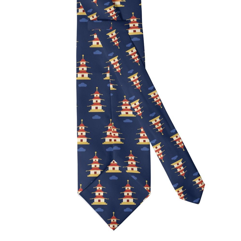 Rožmberk - Navy & Red Pagoda Tie – Lantern Festival