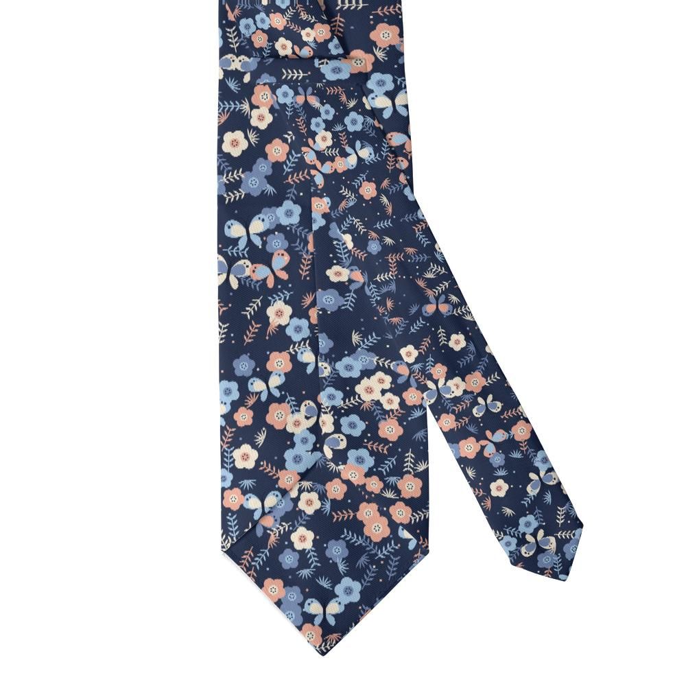 Friis - Navy & Peach Butterfly Meadow Tie – Spring Flutter