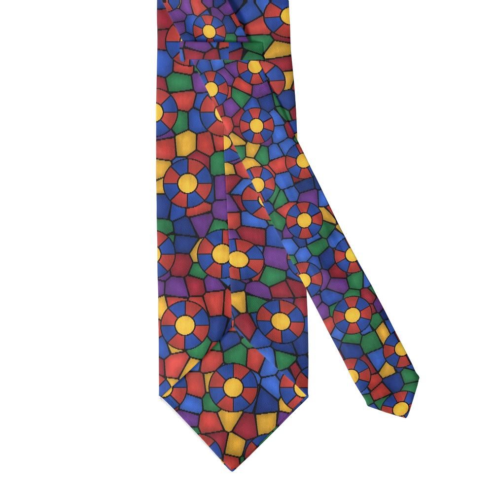 Krabbe - Sapphire & Ruby Stained Glass Tie – Cathedral Light
