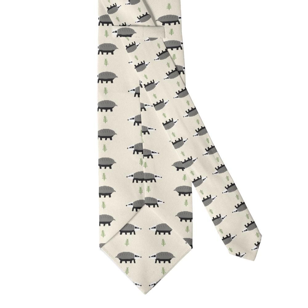 Abensperg - Cream & Charcoal Badger Tie – Hedgerow Path