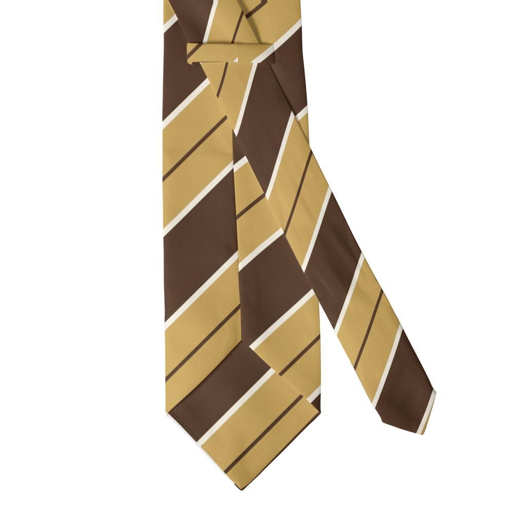 Villeroy - Brown & Gold Regimental Stripe Tie – Heritage Stripes with Autumn Warmth