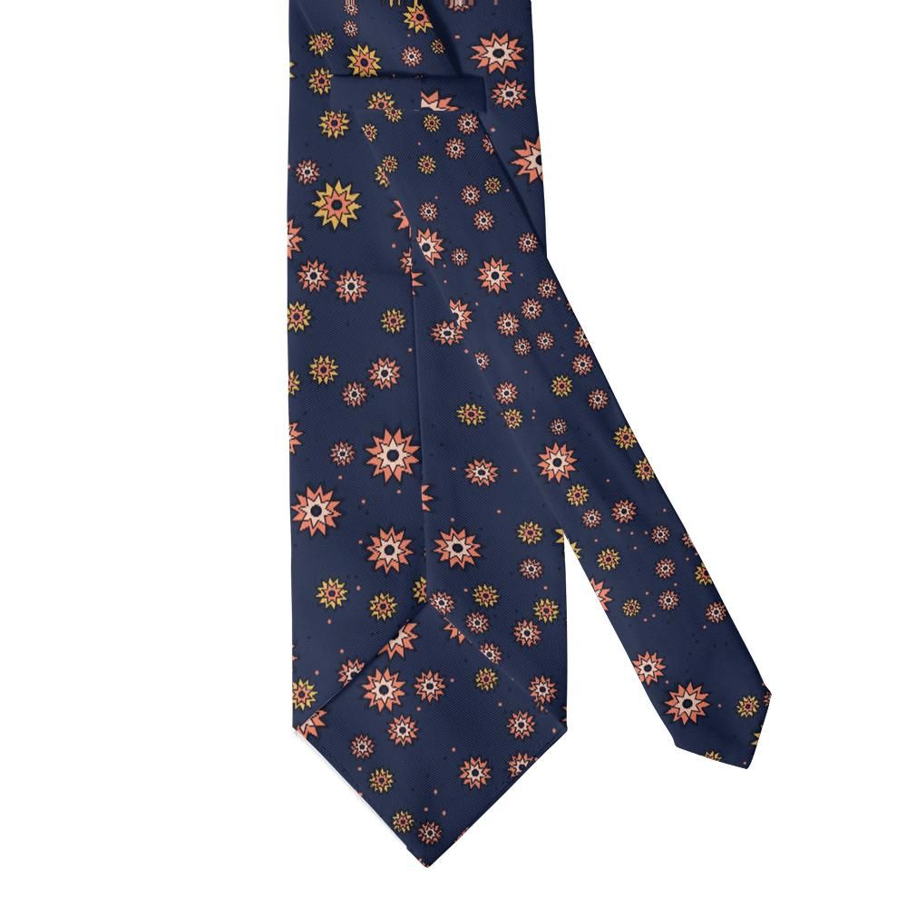 Ginori - Navy & Coral Pop Art Floral Tie – Night Gallery