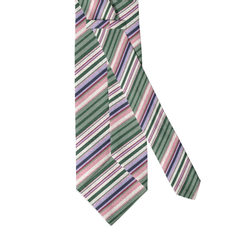 Haxthausen - Navy & Rose Heather Stripe Tie – Linen Summer