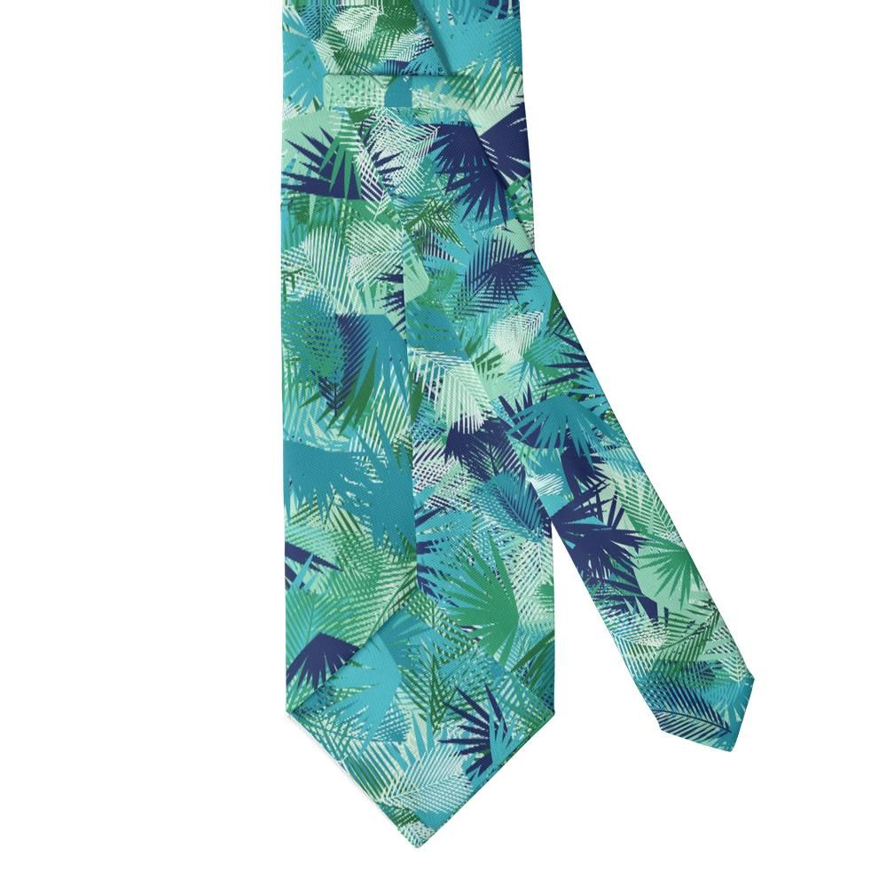 Podebusk - Teal & Navy Jungle Leaf Tie – Rainforest Canopy