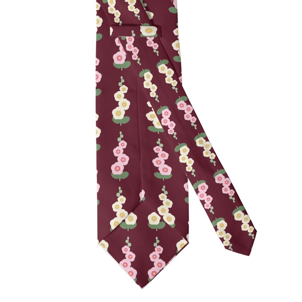 Hohenberg - Burgundy & Blush Hollyhock Tie – Late Summer