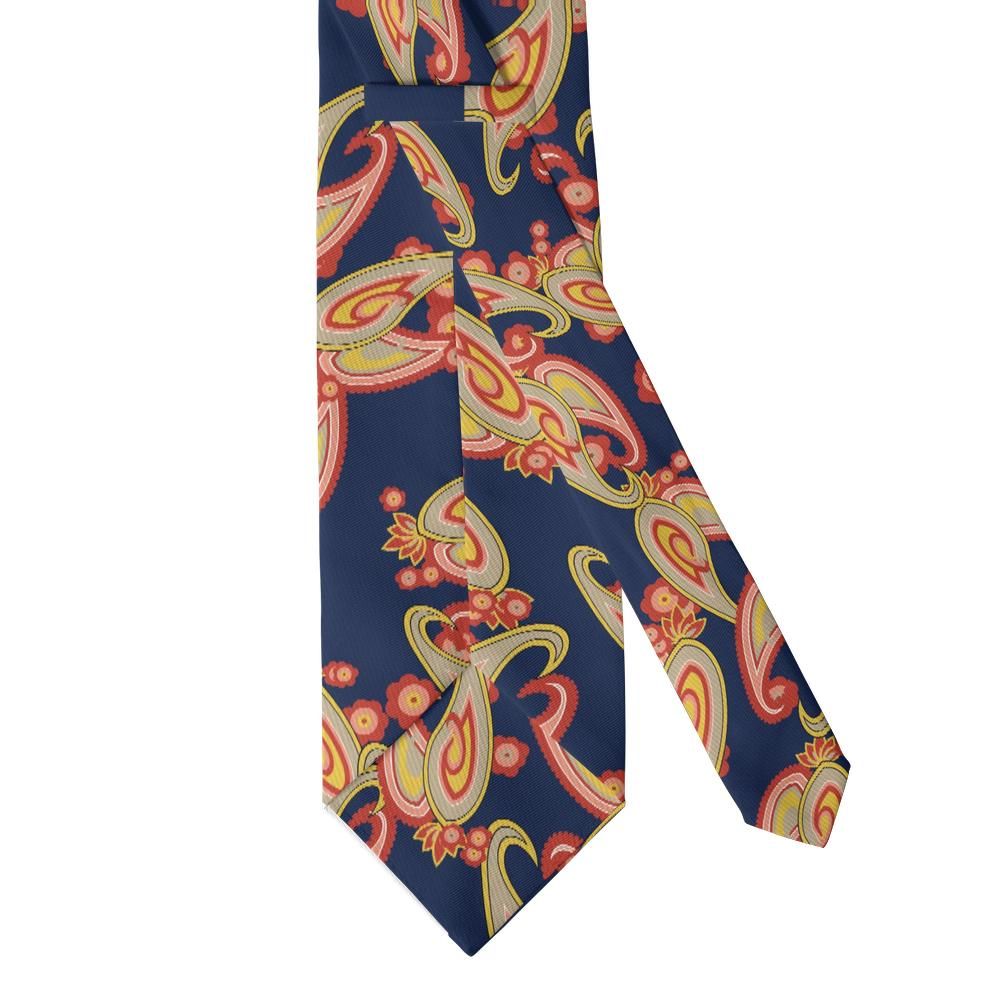 Martinengo - Navy & Gold Crowned Paisley Tie – Venetian Night
