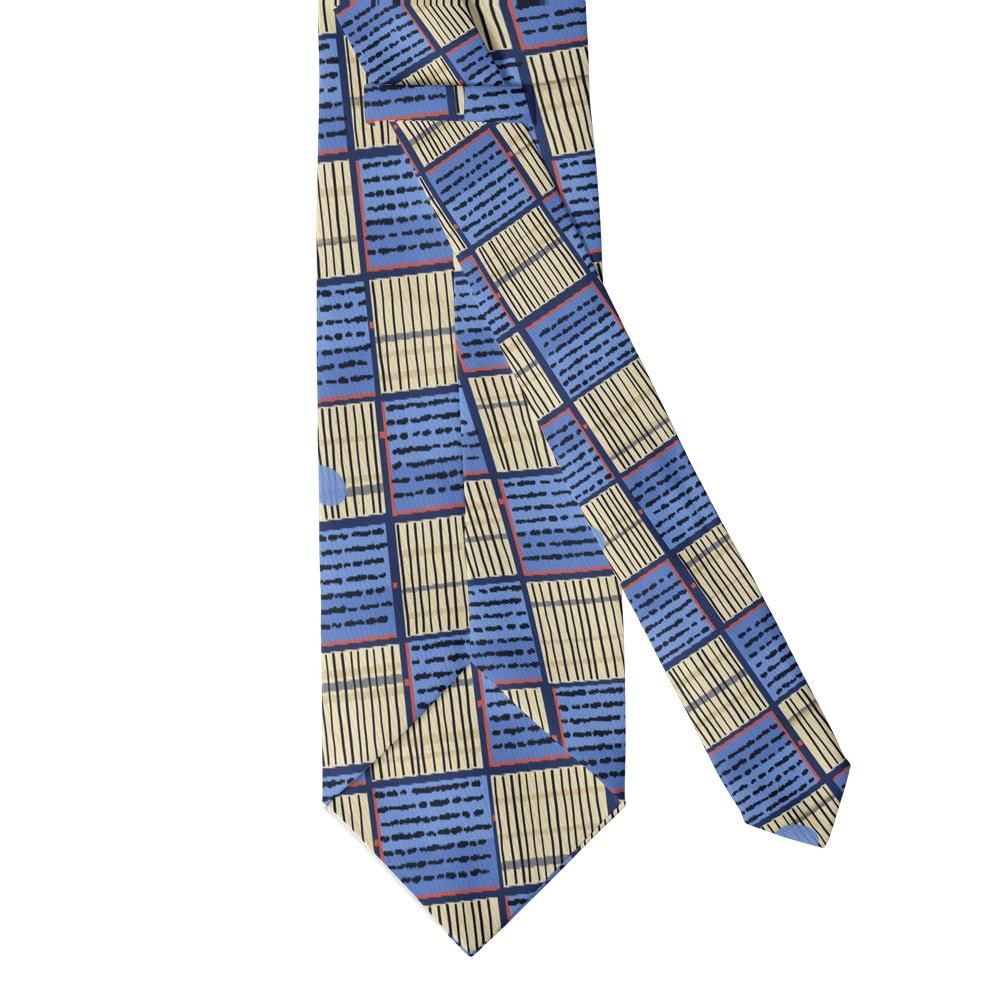 Lubomirski - Cornflower & Cream Basketweave Check Tie – Vistula Morning