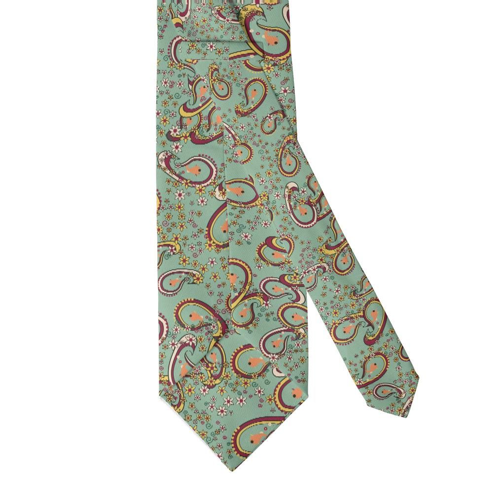 Mattei - Sage & Burgundy Garden Paisley Tie – Villa Garden