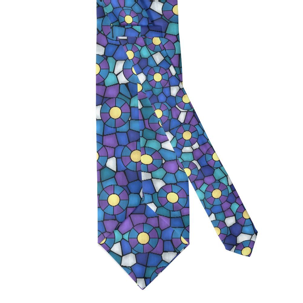 Krabbe - Cobalt & Turquoise Stained Glass Tie – Rose Window
