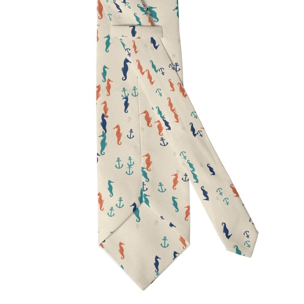 Talisman - Sand & Navy Seahorse Tie – Coastal Charm